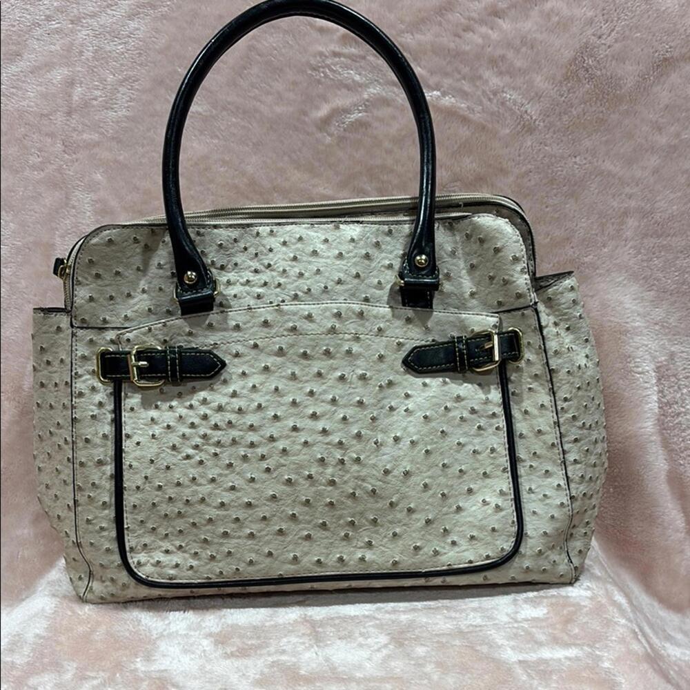 Stylish Kelly &‎ Katie Faux Ostrich Satchel Handbag